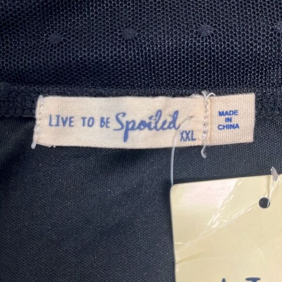 Live to Be Spoiled XXL Black Swiss Dot Lace Ruched Bodycon Dress NEW LBD Sexy - Picture 6 of 12